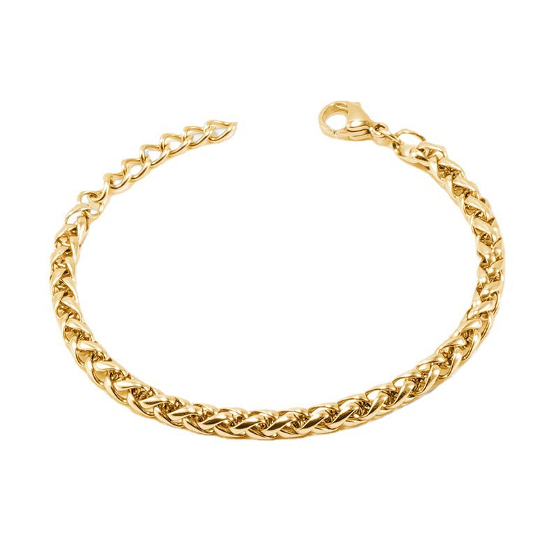 18K Stainless Steel Anchor Chain Bracelet For Men And Women