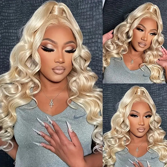 Light Gold Big Wave Lace Wig Head Cover
