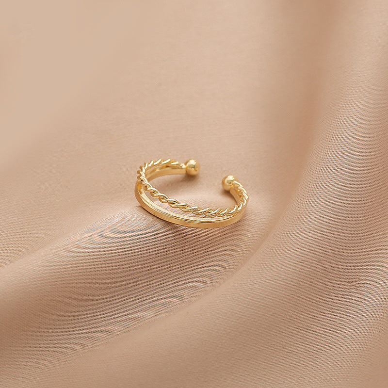 Influencer-style Minimalist Adjustable Geometric Ring