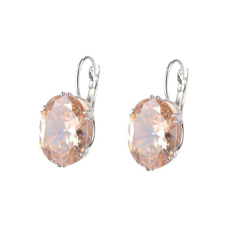 Affordable Luxury Niche Colored Gemstone Stud Earrings