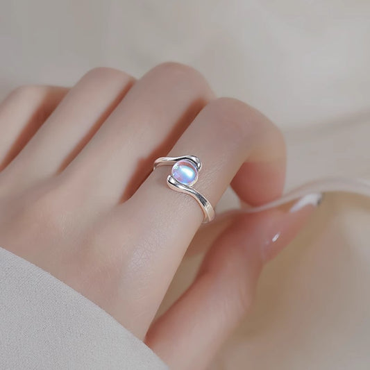Moonstone Ring With A Light-luxury Niche Design And Adjustable Fit