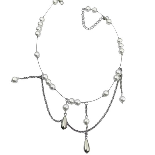 Waterdrop Pearl Tassel Necklace With A Niche Designer-Look