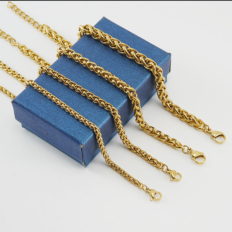 18K Stainless Steel Anchor Chain Bracelet For Men And Women