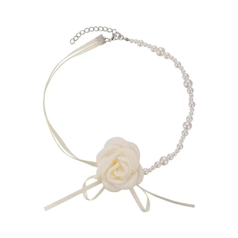 Pure And Alluring Rose Flower Necklace For Women