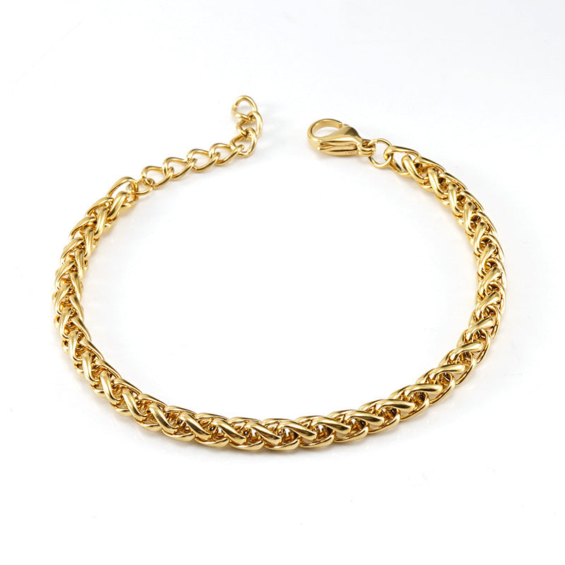 18K Stainless Steel Anchor Chain Bracelet For Men And Women